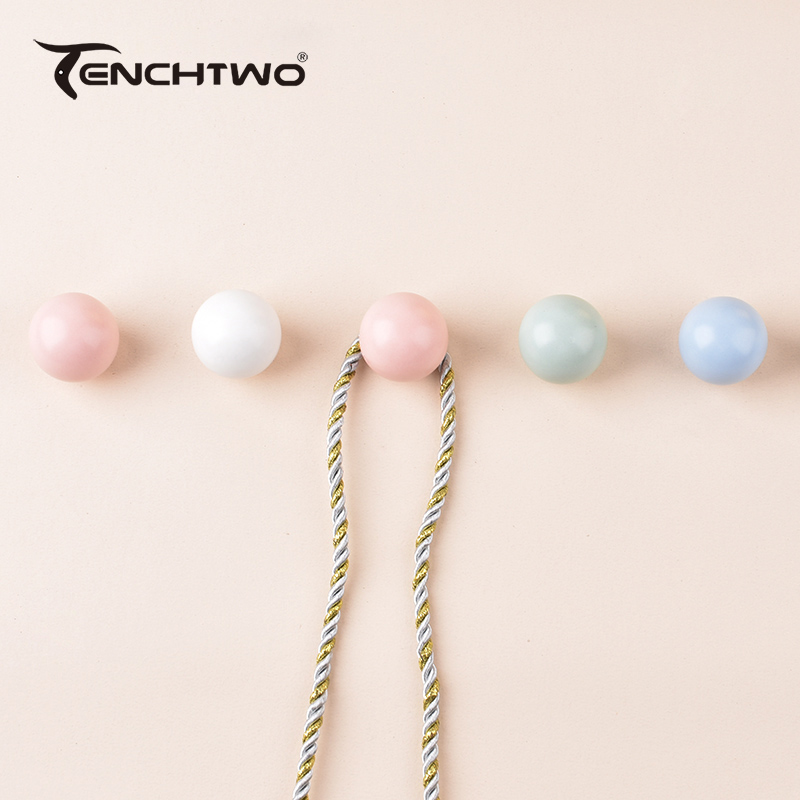 Furniture Hardware Latch - Round Ceramic Hook Clothes Hanger Hook