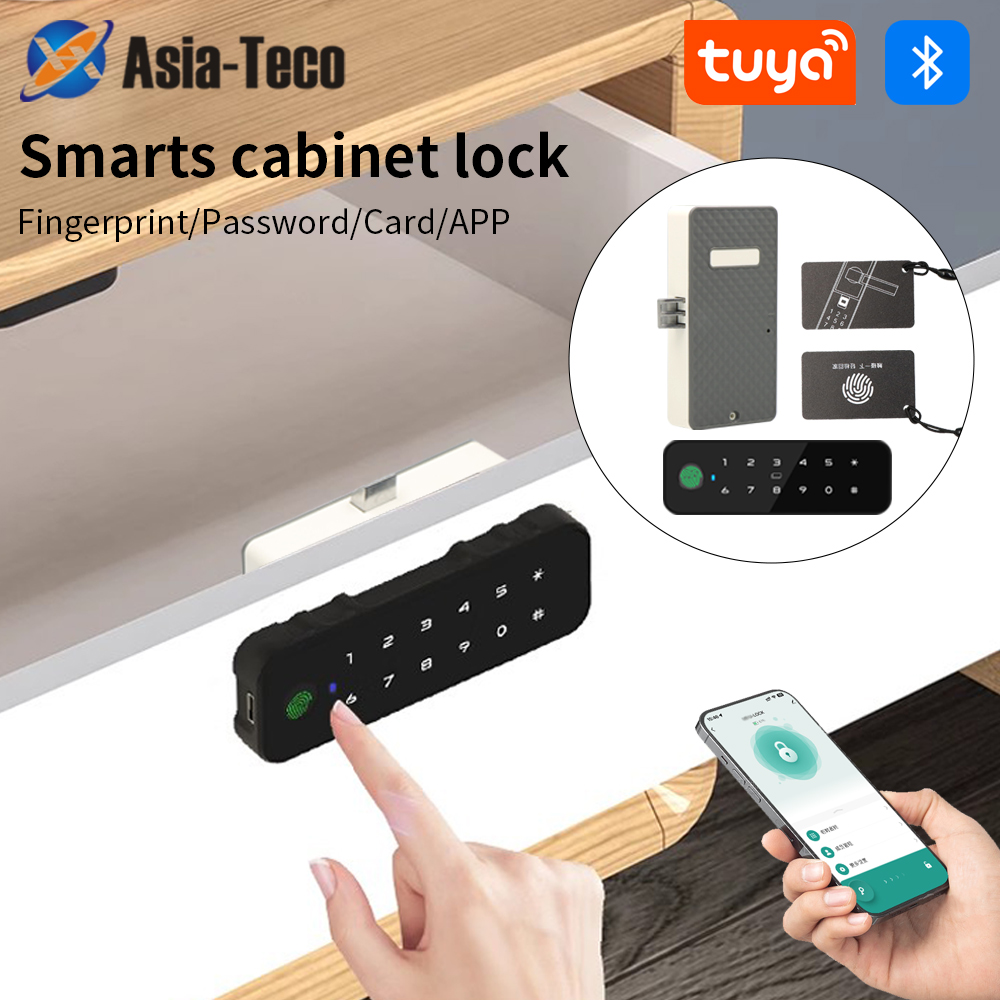 Cabinet Lock Key - Tuya Bluetooth Smart Wood Cabinet Fingerprint