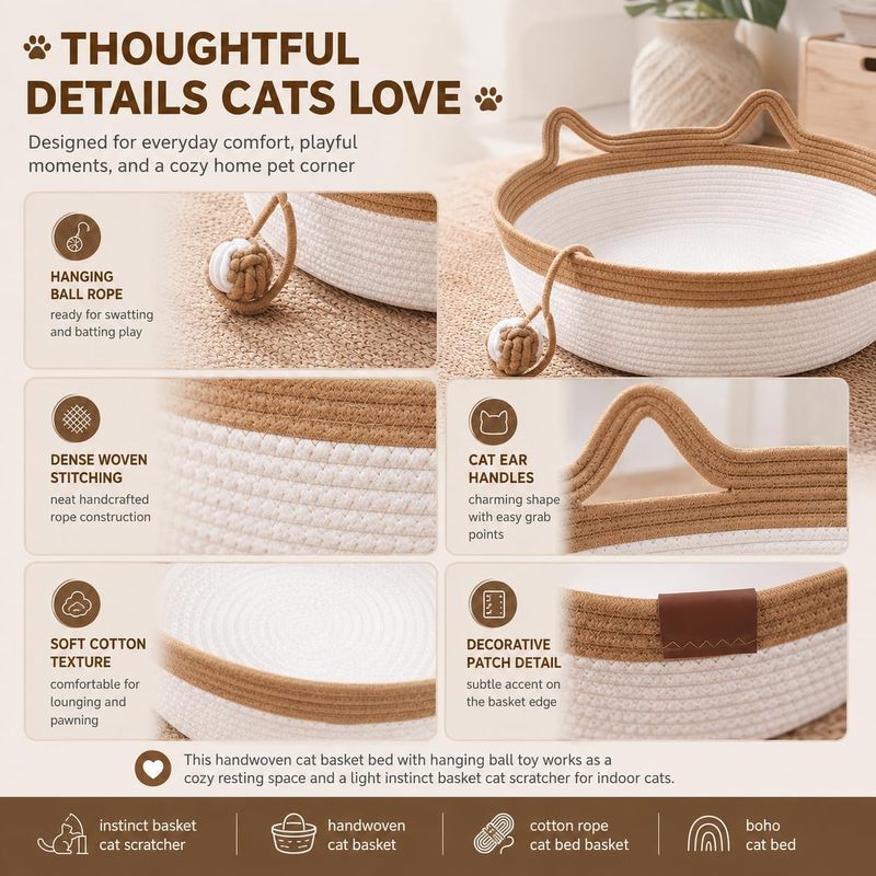 35/40/46cm Handwoven Cotton Ro - огляд і ціна Furniture Hardware For Bed