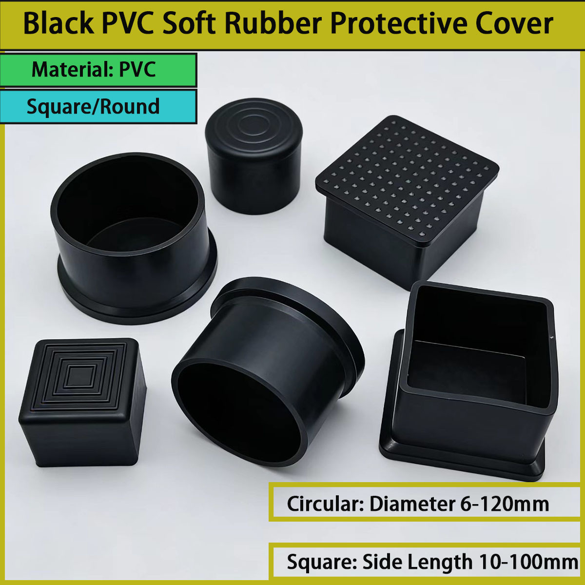 Square/circular black PVC soft - огляд і ціна Used Furniture Hardware