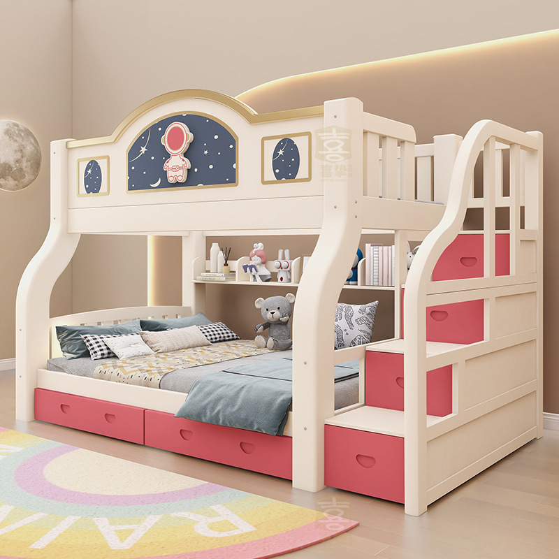 Solid wood two-layer bed Mothe - огляд і ціна Furniture Hardware Lowes