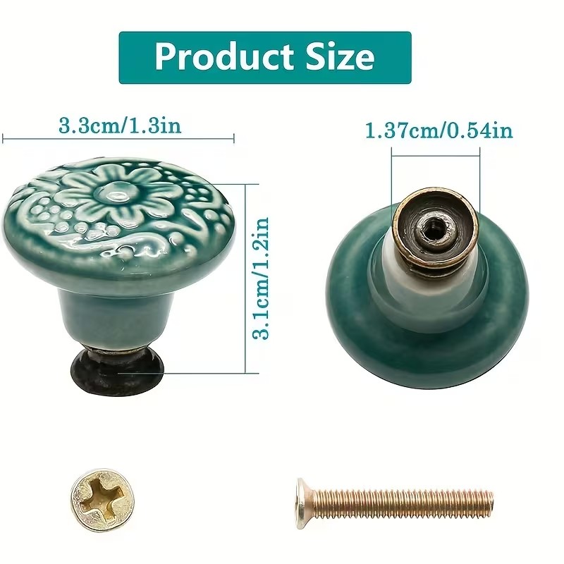12pcs Ceramic Cabinet Knobs, F - огляд і ціна Furniture Hardware Latch