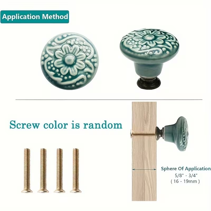 12pcs Ceramic Cabinet Knobs, F - огляд і ціна Furniture Hardware Latch