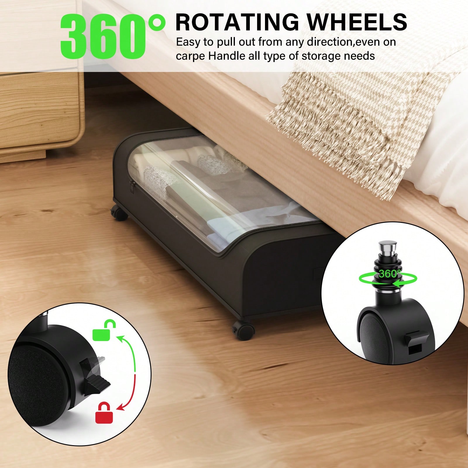 Underbed Storage Organizer Wit - огляд і ціна Furniture Hardware For Bed